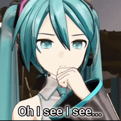 Hatsune Miku Wearing Headphones Oh I See GIF