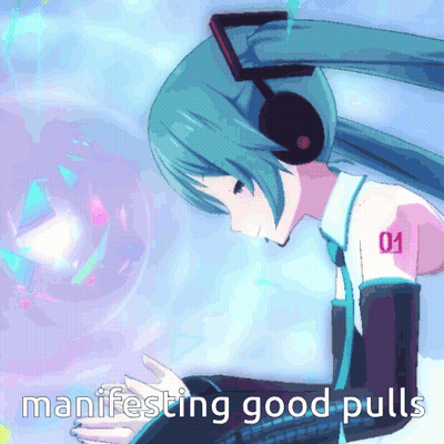 Hatsune Miku Wearing Headphones With Number 01 On Shirt GIF