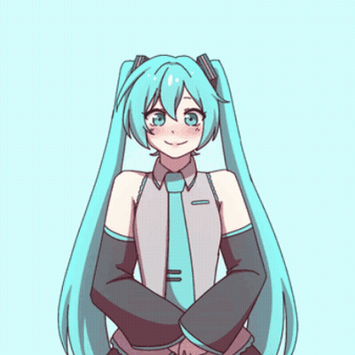 Hatsune Miku With Blue Hair And Tie GIF