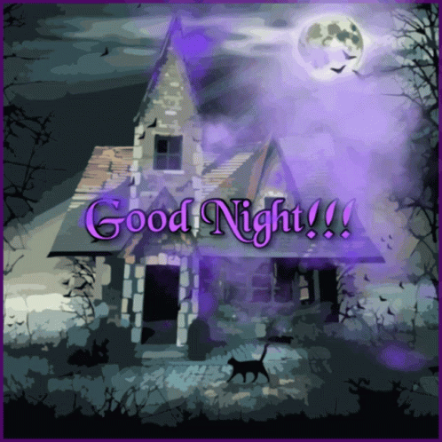 Haunted House Saying Good Night GIF