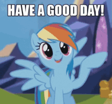 Have A Good Day Rainbow Pony GIF