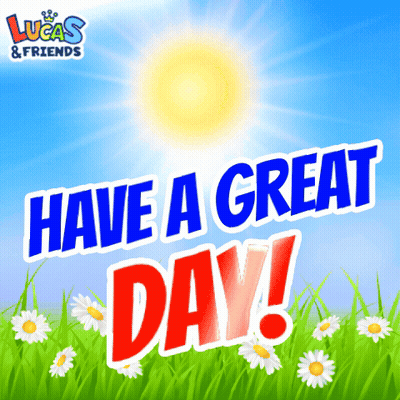 Have A Great Day Daisies In Grass Poster GIF