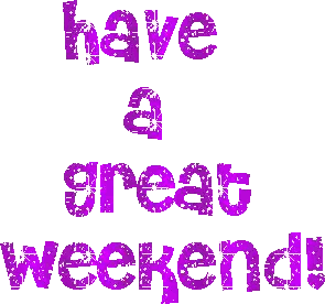 Have A Great Weekend Written In Purple Glitter On A White Background Sticker