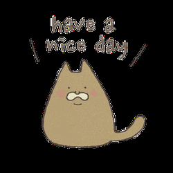 Have A Nice Day Brown Cat Old Man Face GIF