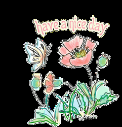 Have A Nice Day Butterfly Flowers Water Color GIF