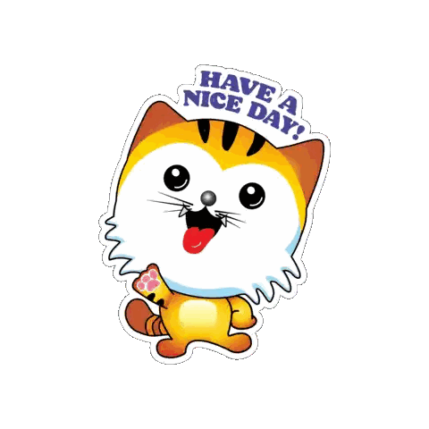 Have A Nice Day Cat Sticker
