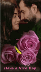 Have A Nice Day Couple Love Flowers  GIF