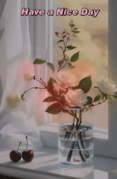 Have A Nice Day Vase Of Flowers GIF