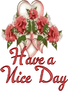 Have A Nice Day With Hearts Roses Sticker