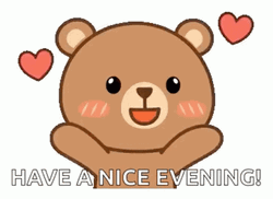 Have A Nice Good Evening Bear Kisses GIF
