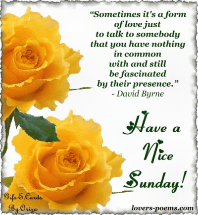 Have A Nice Sunday With Yellow Roses GIF
