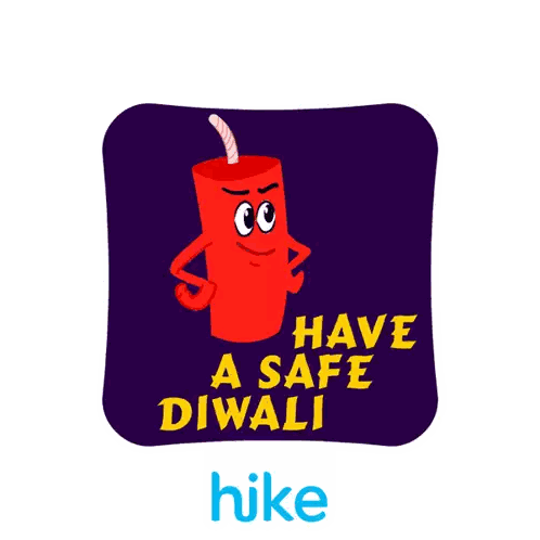 Have A Safe Diwali Firecracker Sticker