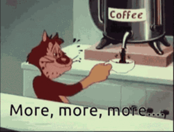 Having Unlimited Coffee Time With Animated Cat GIF