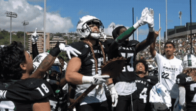 Hawaiian Football Players Celebrating GIF