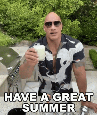 Hawaiian Shirt Man Holding Milk Saying Have A Great Summer GIF
