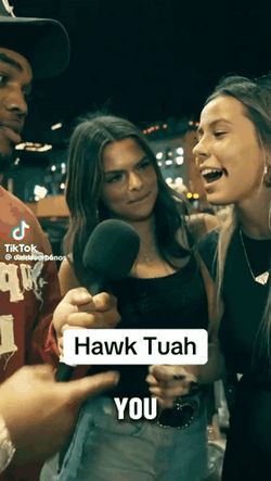 Hawk Tuah Hilarious Girl Spitting Internet Meme GIF