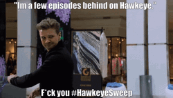 Hawkeye Clint Barton Fighting Enemy  GIF