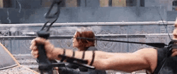 Hawkeye Fighting Beside Black Widow GIF