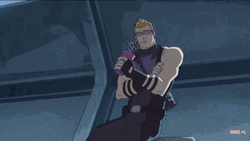 Hawkeye Unaffected Cartoon Series GIF