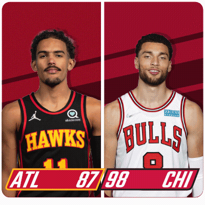 Hawks And Bulls Basketball Players GIF