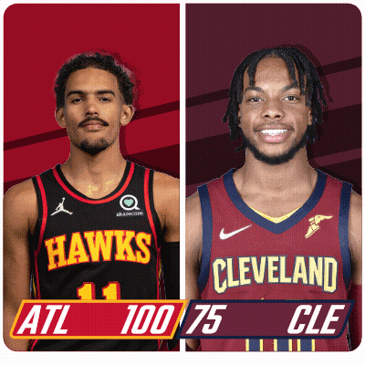 Hawks And Cleveland Basketball Players GIF