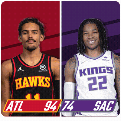 Hawks And Kings Basketball Players Standing Together GIF