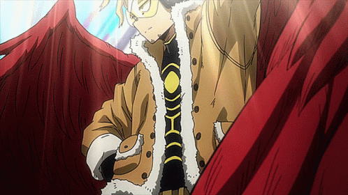 Hawks From My Hero Academia Is Wearing A Coat And Tie GIF