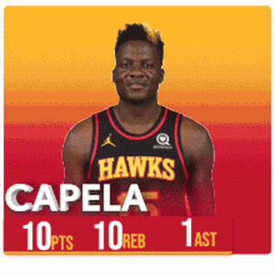 Hawks Jersey Player With 10 Points And 10 Reb GIF