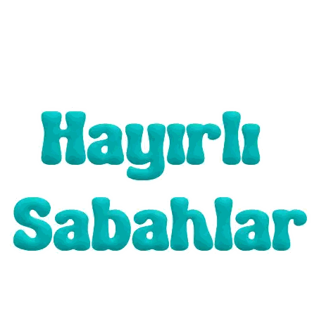 Hayirli Sabahlar In Blue Letters Sticker