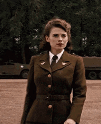 Hayley Atwell Peggy Carter Commands Soldiers GIF