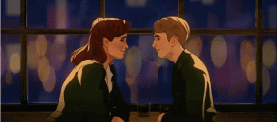 Hayley Atwell Peggy Carter Steve Rogers Kiss GIF