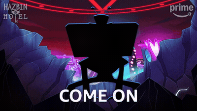 Hazbin Hotel Poster Silhouette Of Man GIF