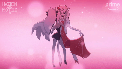 Hazbin Hotel Poster With Cartoon Characters GIF