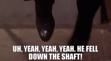 He Fell Down The Shaft GIF