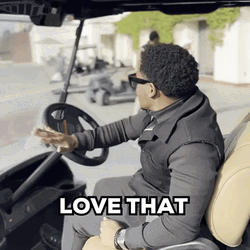 He Loves Driving Golf Cart GIF