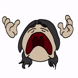 Head And Hands Of Woman Disintegrate GIF