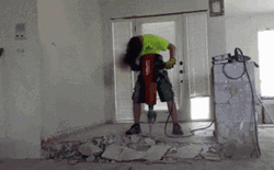 Head Banging Carpenter Working GIF