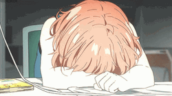 Head Desk Mirai Kuriyama GIF