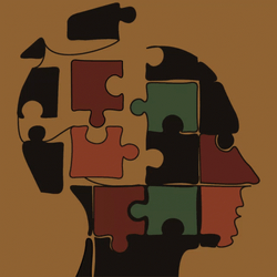 Head Made Of Jigsaw Puzzle Pieces GIF