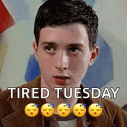 Head Shake Tired Tuesday GIF