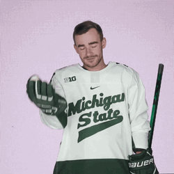 Head Slap Griffin Loughran Michigan State Hockey GIF