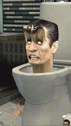 Head Spinning G-Man Skibidi Toilet Meme GIF