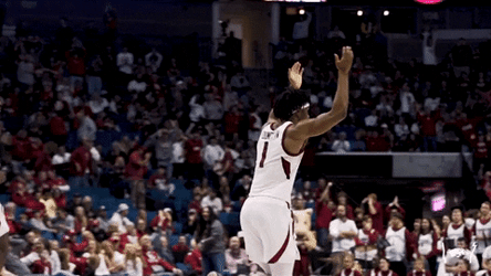 Head Tap Arkansas Razorbacks Basketball Player GIF