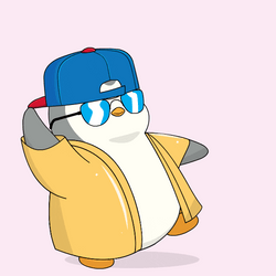 Head Tap Pudgy Penguin Jumping GIF