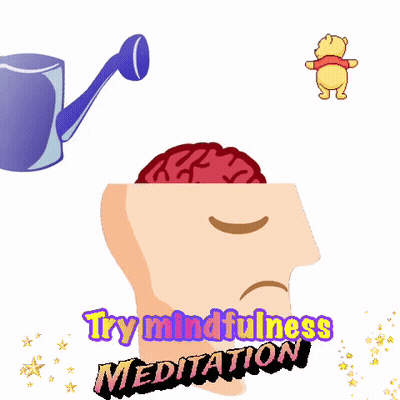 Head Watering Can Winnie Pooh Try Mindfulness Meditation GIF