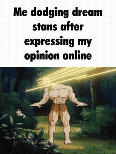 Headless Man Me Dodging Dream Stans After Expressing Opinion Online GIF