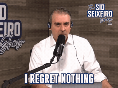Headphones Man Saying I Regret Nothing On Mic GIF