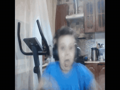 Headphones Person Next To Exercise Bike GIF