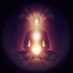 Healing Vibes Meditating Person Silhouette GIF