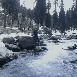 Healing Vibes Woman Sitting By A River GIF